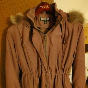 Bromley Sport Women's Jacket with Removable Fox Fur Trim Hood Size M